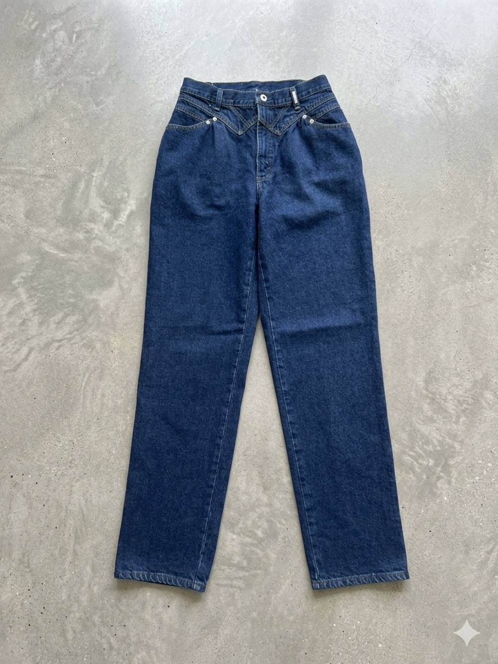 Vintage Rockies Women's High-Rise Straight Jeans in Dark Blue Denim Size 31
